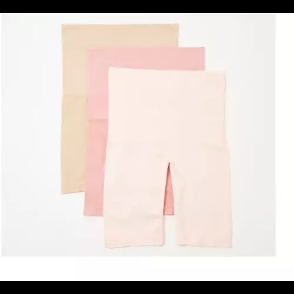 Breezies Seamless Long Leg Control Panties Set of Three Pink Size 2X